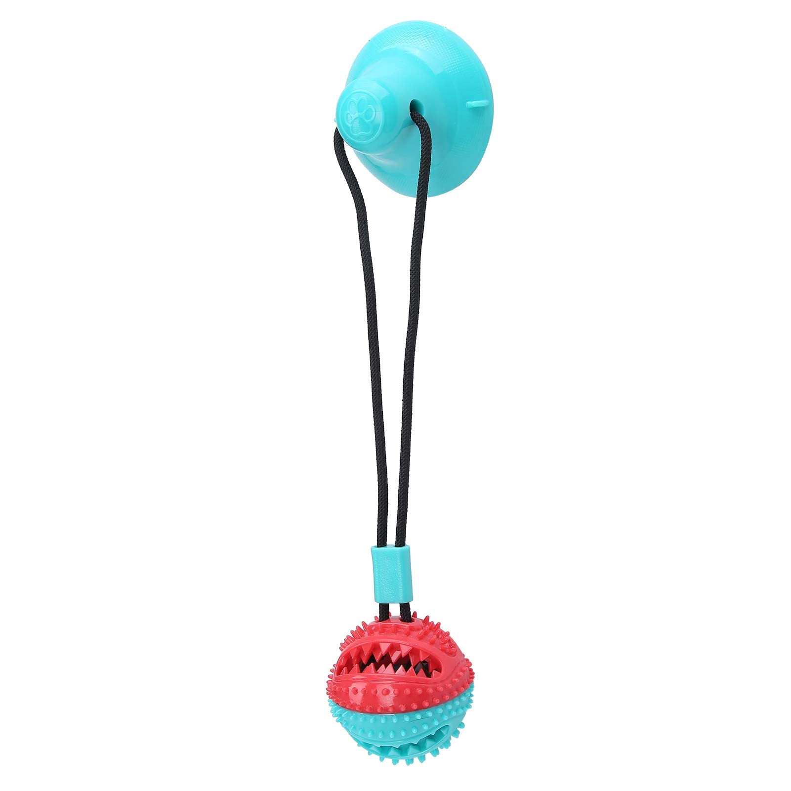 Dog Chew Toy with Suction Cup, Multifunction Interactive Dog Puzzle Toy Suction Cup Tug of War Dog Toy Indestructible Dog Chew Toy for Aggressive Chewers (Red Blue)