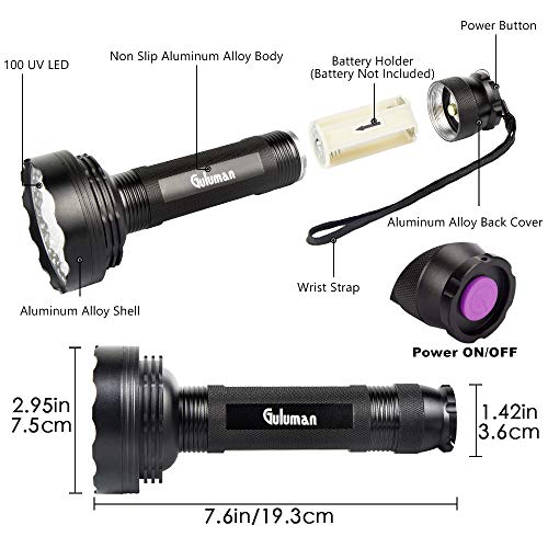 UV Flashlight 100 LED Blacklight Flashlights Bright Black Light
