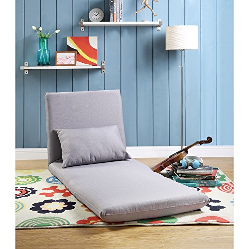 image for Loungie Relaxie Grey Linen Flipchair - 5-Position Adjustable Back | Sl