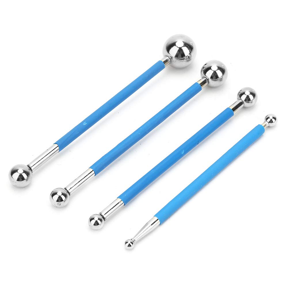 Caulking Tool Kit, 4Pcs Metal Ball Tile Caulk Finishing Tools,Tile Floor Joint Repair Kit, Caulking Edge Tool, Caulk Finishing Tools for Bathroom/Kitchen/DIY