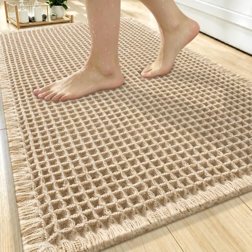 OLANLY华夫格防滑浴室地垫30x20