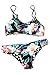 Seaselfie Tow Piece Reversible Push Up Padding Bikini Swimwear Floral and Geometry Printing