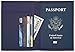 Simpac RFID Blocking Passport Holder, Passport Wallet, Travel Wallet, Passport Cover Case Crosshatch (blue)