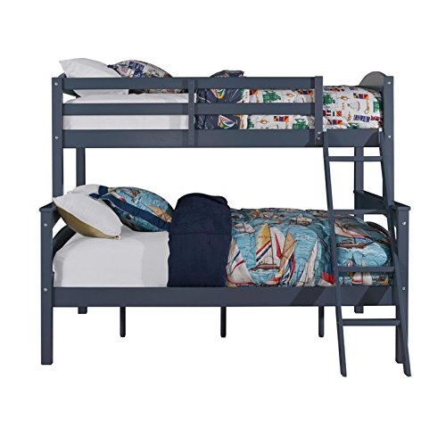 DHP Brady Solid Wood Bunk Beds with Ladder and Guard Rail, Twin Over