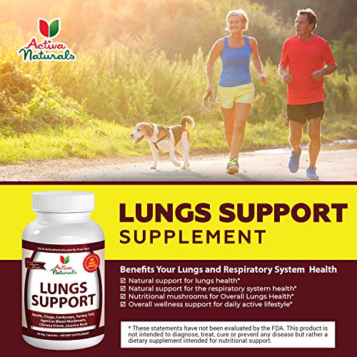 Lungs Support Health Supplement with Reishi, Chaga, Cordyceps, Turkey
