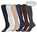 NovaYard 6 Pairs Knee High Graduated Compression Socks For Women and Men (15-20mmHg) Best Medical,Running & Fitness, Travel & Flight Socks, Circulation & Recovery,Nurses & Maternity Pregnancy