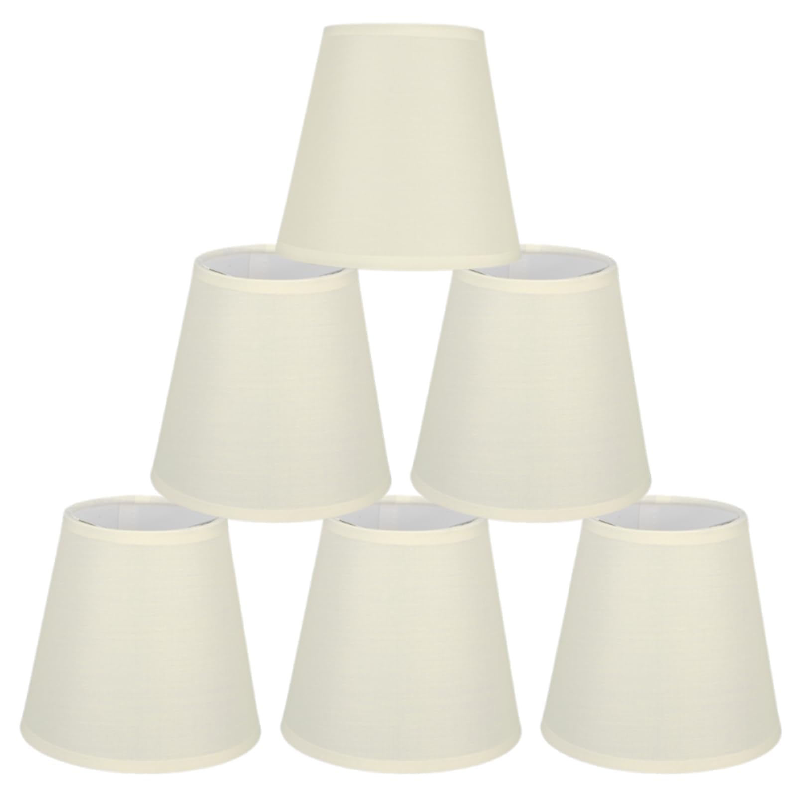 HERCHR Set of 6 Chandelier Lampshade E14 Screw Clip On Fabric Lampshade 5.1in Small Wall Lamp Shade Candle Chandelier Pendant Wall Light Shades