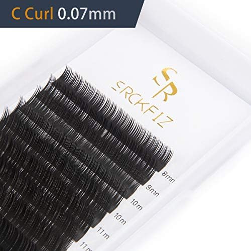 0.07mm C Curl lash Extensions Mink Lashes Individual Faux Mink Individual Eyelashes Extension Natural Wave Washable Volume Lash Extensions Mixed Tray 8-15mm Professional Use By SRCKFIZ