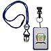 Specialist ID Vertical Top Load Three Card Badge Holder - Hard Plastic with Heavy Duty Breakaway Lanyard w Quick Release Metal Clip & Key Ring (One Holder / 3 Cards Inside) (Royal Blue)