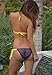 Floral Paradise Mesh Bikini Halter Top Navy Blue
