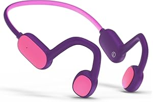 Mehomeli Kids Headphones, Bluetooth 5.2 Air Conduction Open Ear Headphones, 85dB Volume Limiting, Stereo Sound with Mic, IPX5 Waterproof, 20H Playtime, Perfect for School and Outdoor Activities-Purple