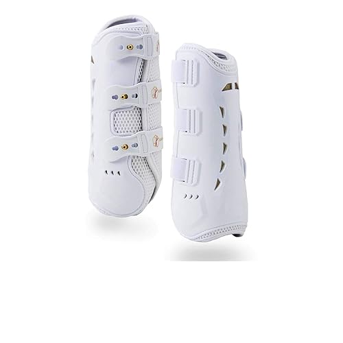 Kavallerie Dressage Boots for Horses Pro-K 3D Air-Mesh Horse Boots, Secure Leg Protection, Lightweight and Tough White & Black Dressage Sports Boots