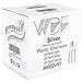 WDF 360 Silver Plastic Silverware- Disposable Hammered Gray Plastic Cutlery - Plastic Flatware inluding: 120 Gray Forks, 120 Gray Spoons, 120 Gray Knives