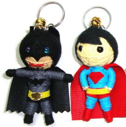 Batman and Superman Superhero Mini String Doll vs