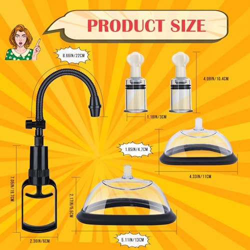 Pussy Pump with 2 Clit Nipple Suckers Set, BDSM Toys Clitoral Pump photo 10