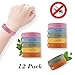 Janolia Mosquito Repellent Bracelet, 12 Pcs Natural Citronella Bracelet, DEET-Free Non-Toxic for Indoor Outdoor, One Size Fit All, Adjustable for Wrist, Ankle (12 Pcs Mosquito Repellent Bracelet)