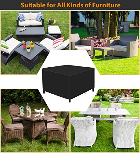 Flagicon Funda para Muebles de Jardín, Funda Protectoras Muebles Exterior Impermeable Anti-UV a Prueba de Viento Resistente al Polvo, Paño Oxford 420D Cubierta de Mesa de jardín para Patio Jardin