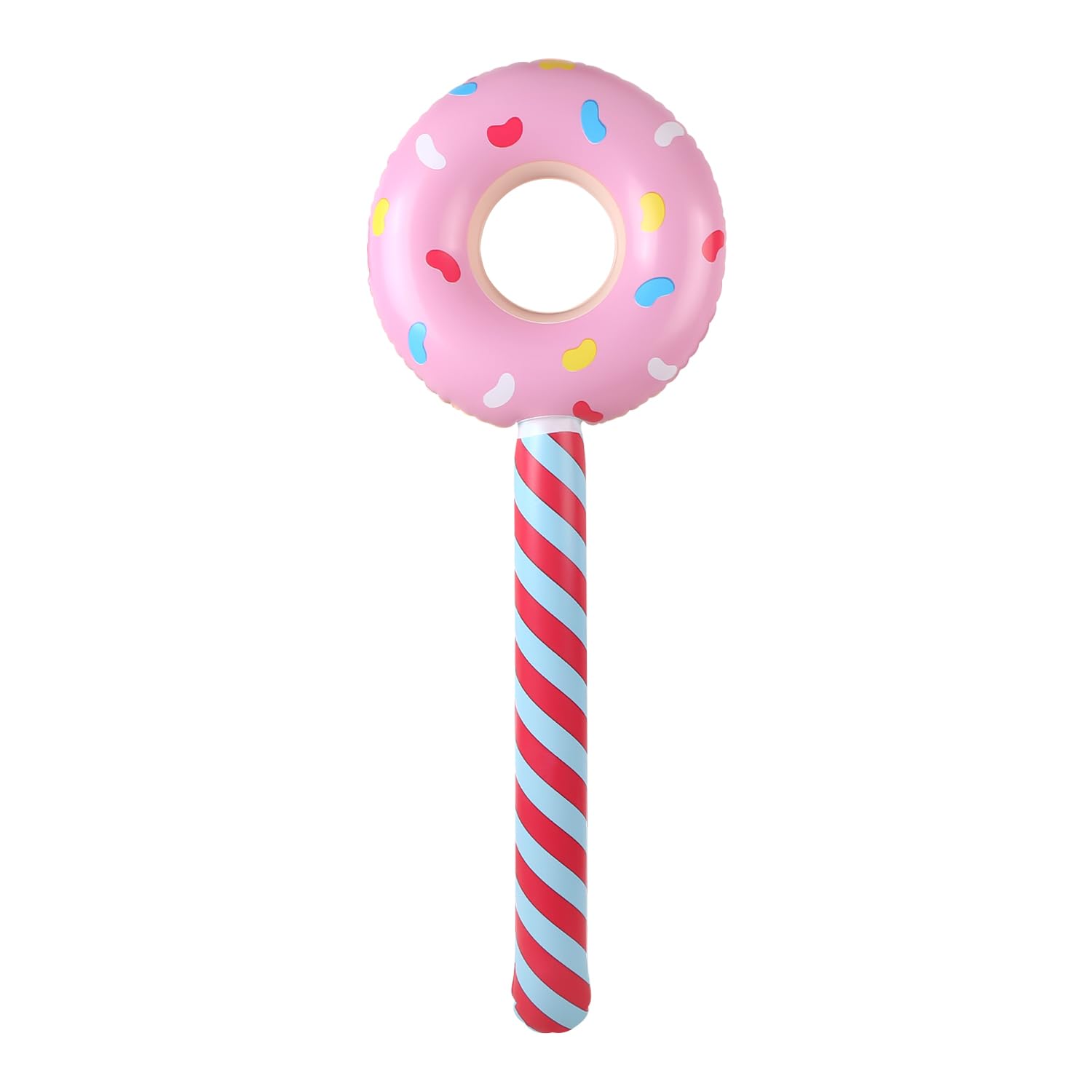 Photo 1 of Inflatable Donut Stick,Inflatable Lollipop Large Candy Float Donut Shape Balloon Candy Theme Birthday Party Decoration/Halloween/Baby Shower Party Supplies,32 Inch (Pink)