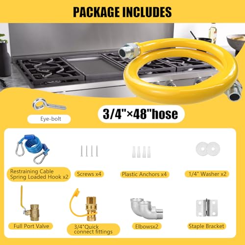 Safety System Kit, 3/4" ID Natural Gas Line Hose, 48" Commercial Kitchen photo 12