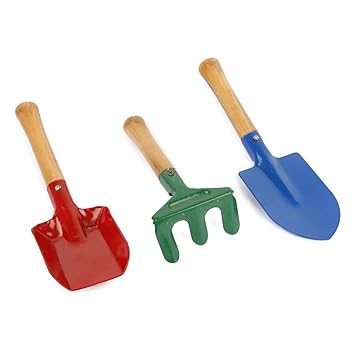 China Outdoor Gardening Kit Garden Tools Set, 2 Rake, 1 Shovel Childrens Playset Beach Sandbox Toy-3 Pieces