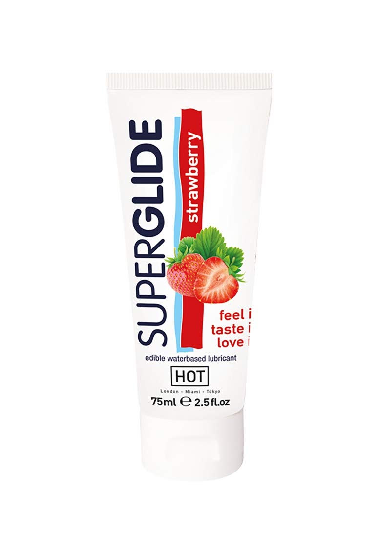 Superglide Edible Lubricant - Waterbased Strawberry 75 ml