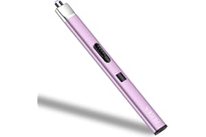 REIDEA Candle Lighter Electric with Fingerprint Lock - R7 Pro USB C Rechargeable Plasma Lighter Arc Windproof Flameless for Candle, BBQs, Kitchen, Fireworks (Lavender Purple)