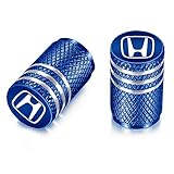 QINGTECH Valve Stem Caps,Aluminum Tire Valve Caps for Honda 4pcs (Blue)