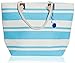 Beach Bag By Pier 17 - Beach Tote Bag withTop Zipper Closure, Cotton Rope Handles, 2 Inner Pocket, Built-In Inner Backing for Extra Durability - L20