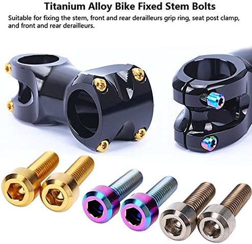 Titanium Stem Bolts M5x16mm Good for Derailleurs Seat Post, Water Cage, with Allen Hex Tapered Bolts Screw M516 for MTB Road Bicycle Pack of 6