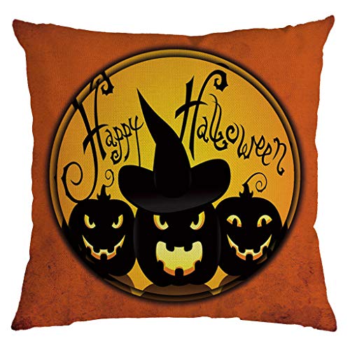 Winsummer Fall Pumpkin Harvest Decorative Pillowcases 4 Pack Autumn Thanksgiving Theme Farmhouse Throw Pillow Covers 18x18 Inch Halloween Pillows Cover Pillowcase for Car Sofa Bed Couch