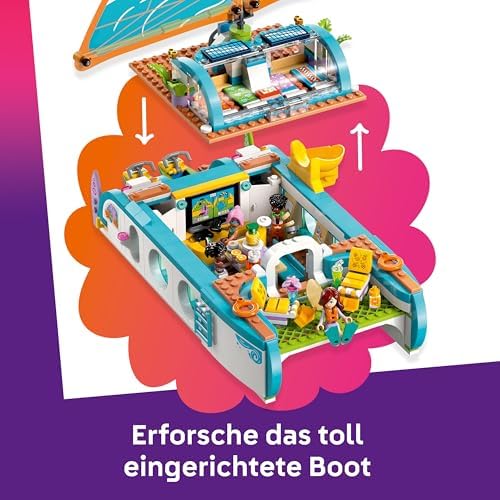 Friends Segelabenteuer Set - Spielzeug inkl. Boot mit drehbarem Segel, 4 Minipuppen und 2 Delfinfiguren sowie lustigem Zubehör - kreatives Geburtstagsgeschenk für Mädchen ab 8 Jahren - 42664