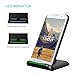 Fast Wireless Charger, Hizek 10W Qi Wireless Charging Stand Tilt Cellphone Holder for All QI-Enabled Devices, Galaxy Note5/ S8/S8Plus/S7/S7Edge/S6Edge(Black)