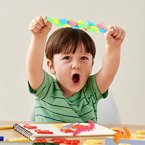 AMOR PRESENT Stretchy String Fidget Toys, 12PCS Sensory Fidget Worm Stretch Toys for Kids Toddlers Adults with ADD ADHD, Autism Monkey Noodle Fidget for Stress Relief Anti Anxiety