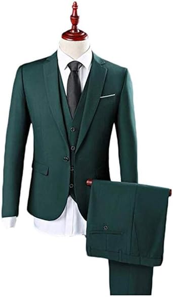 Aokaixi Costume Homme Vert Fonce 1 Bouton 3 Pieces Pour Mariage Costume De Soiree Amazon Fr Vetements Et Accessoires