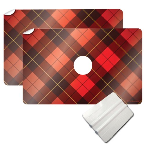 Macbook Air or Macbook Pro (13 inch) Vinyl, Removable Skin - Red Scottish Tartan Plaid Pattern