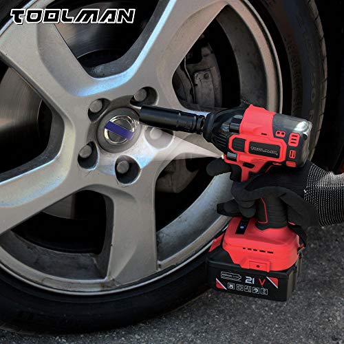 Lion Tools ZTP011 Toolman Lithium-ion cordless Impact Wrench kit 1/2" 21V with Drill Set 7 pcs (1 BATTERY) for Heavy Duty works with DeWalt Makita Ryobi Accessories