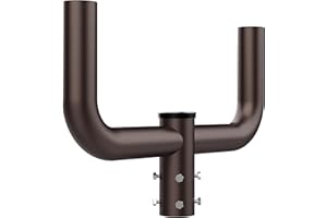 HYPERLITE Double Bullhorn Bracket for Parking Lot Light, 2 3/8" Bullhorn Bracket for 2 Lights, Durable Mounting Bracket Bullhead Tenon Adapter for LED Shoebox Area Light Street Pole Lights