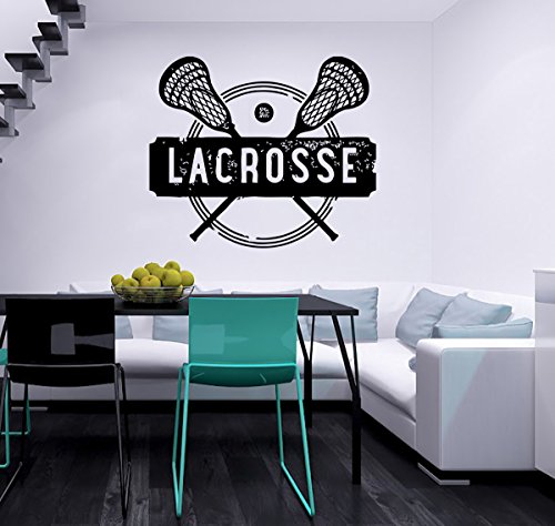 Lacrosse Wall Decal Vinyl Sticker Decals Lacrosse Logo Emblem Stamp Sport Home Decor Kids Vinyl Sticker Wall Decal Nursery Bedroom Murals Playroom Nursery Art (6078)