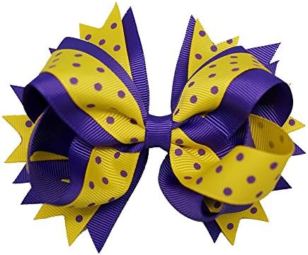 Sports Novelties Hair Bow Clips, Purple/Gold