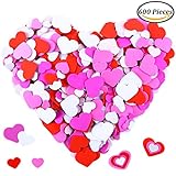 Resinta 600 Pieces Foam Heart Stickers Self-adhesive Heart Shapes Stickers for Valentine's Day Decoration, Assorted Colors and Sizes