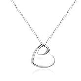 MiiFort Simple Love Heart Urn Necklaces for Ashes Cremation Jewelry Keepsake for Adult Women Men Human Family Loved One
