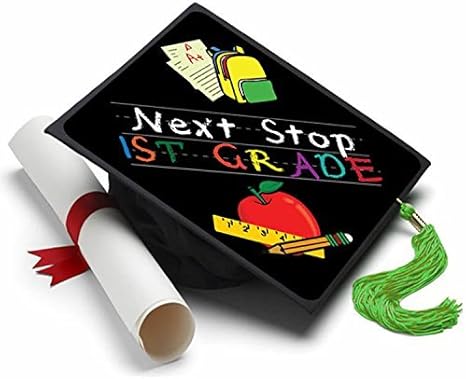 Download Amazon Com Elementary Graduation Cap Next Stop First Grade Tassel Topper Tassel Topper Only Home Kitchen