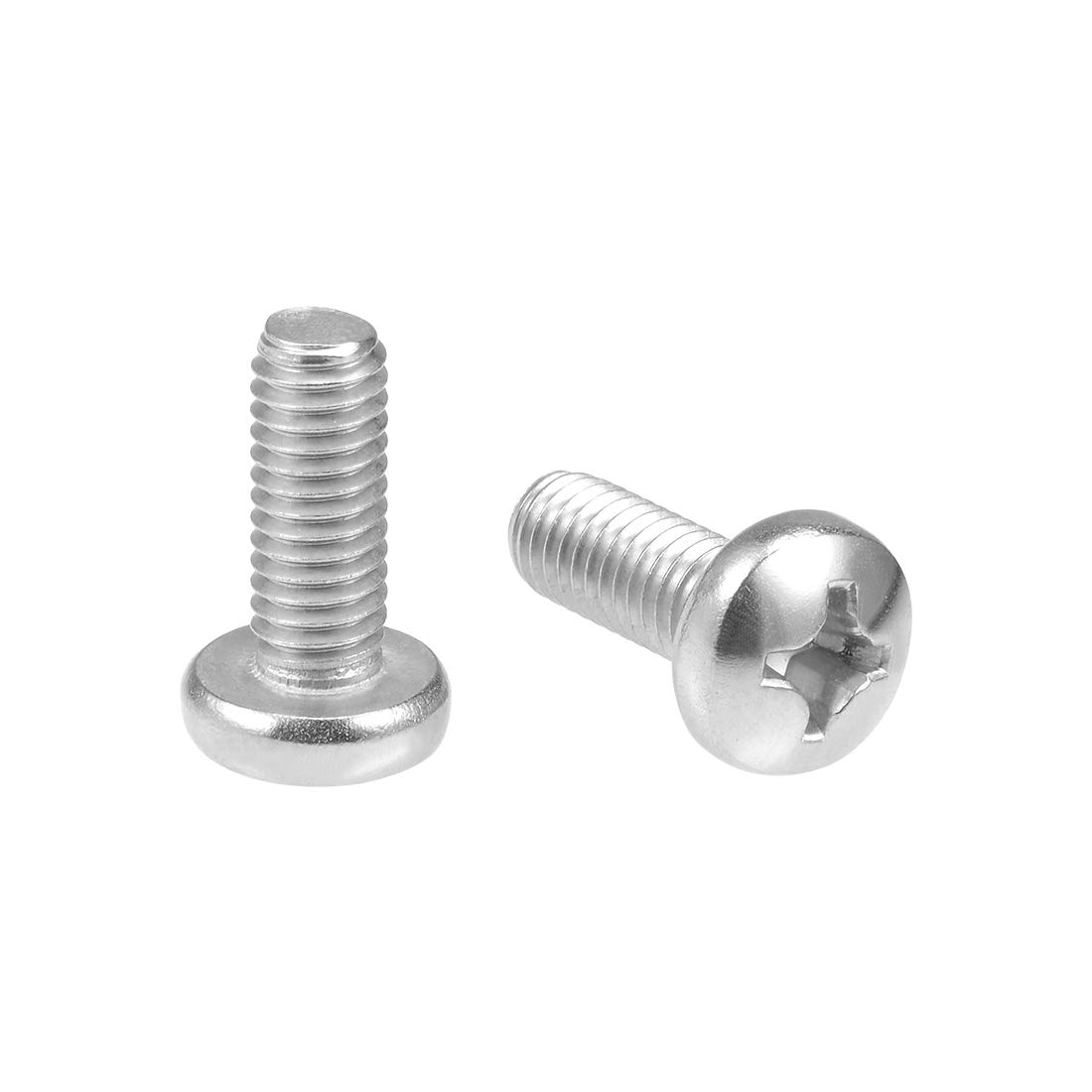 sourcing map M6x16mm Machine Screws Pan Phillips Cross Head Screw 304 Stainless Steel Fasteners Bolts 15Pcs