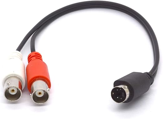 Tomost S-Video-splitterkabel, 4-polige SVHS-stekker naar Dual BNC- aansluiting, Y-adapter, S-Video-stekker, ca. 25 cm, voor CCTV-camera, bewakingssysteem, tv, monitor