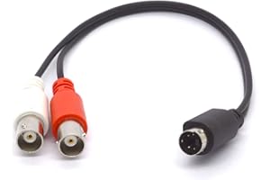 S Video Splitter Cable 4 Pin SVHS Male to Dual BNC Female Connector Y Adapter S-Video Connector (BNC Male)
