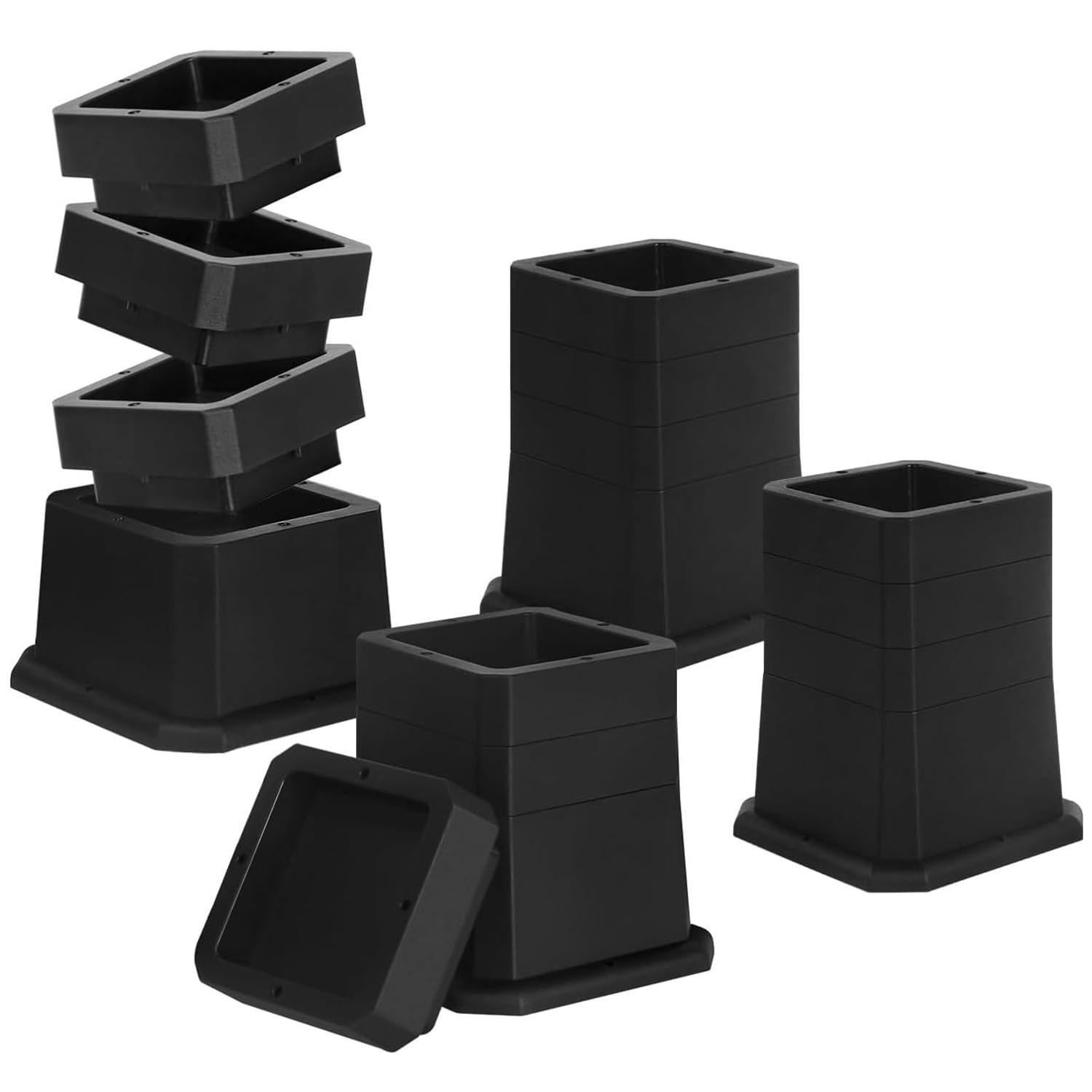 4pcs Bed Risers,Lift Height Furniture Risers,Chair Raisers,Sofa Risers for The Elderly,Square Desk Riser Blocks,Bed Legs Risers,Elephant Feet Chair Risers,Table Risers for Couch,Sofas (2,3,4,5 inch)