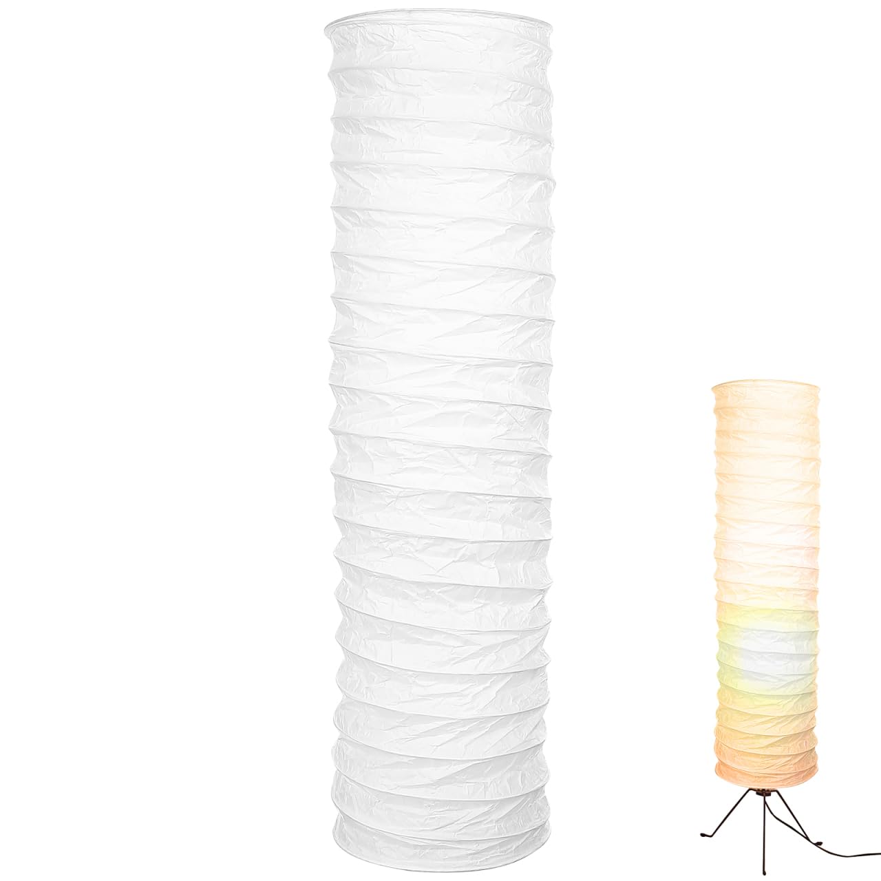 CAXUSD Nordic Style Standing Lampshade Paper Floor Lamp Shade 36.22In Tall Light Cover for Living Room Bedroom Hotel Decor