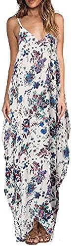 Women Sexy Floral Print Spaghetti Strap Party Maxi Dresses