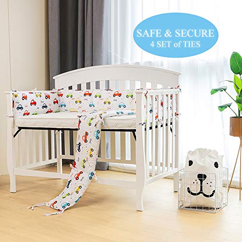 Sunstyle Home Baby Crib Bumper Pad/4 Pieces, Soft Breathable Microfiber