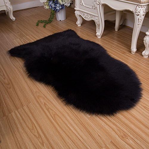 Faux Sheepskin Rug Carpet Shaped Sheep Skin Rugs Silky Rug Shaggy Area Rugs Cozy Floor Mat Super soft Carpets Sheepskin Throw Rug Home Decor 26"x40"